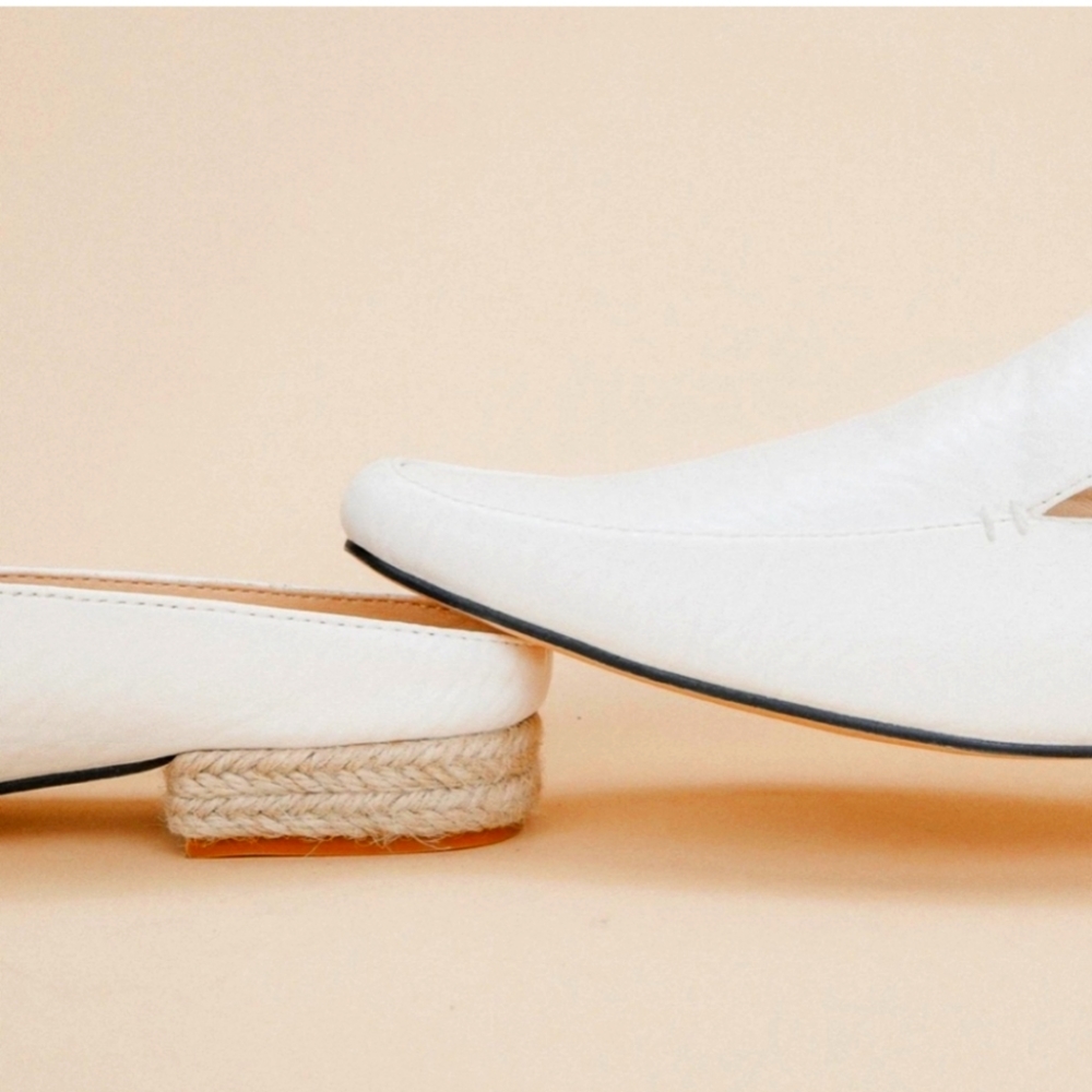 Mi.iM the Fluer white leather mule slip on business loafers size 7 - Picture 4 of 7